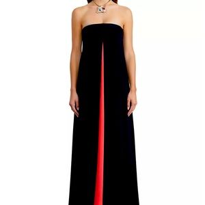 Lafayette 148 Colorblock Silk Strapless Gown